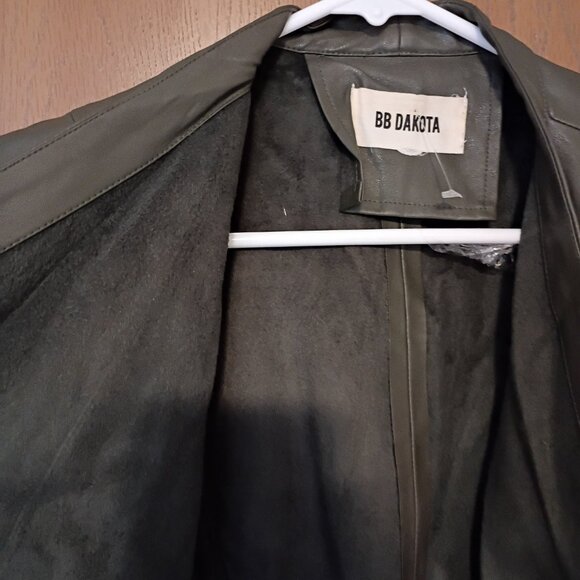 BB Dakota Peppin Olive Green Vegan Leather Jacket - Picture 2 of 5
